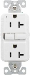 AFGF Receptacle, Slim, Tamper Resistant, Self-Test, 20A, 125V, 5-20R, White