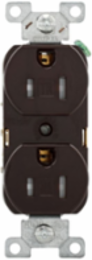 Duplex Receptacle, Commercial Spec Grade, Tamper Resistant, 15A, 125V, 5-15R, Brown