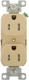 Duplex Receptacle, Commercial Spec Grade, Tamper Resistant, 15A, 125V, 5-15R, Ivory