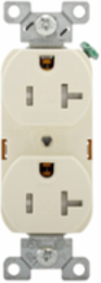 Duplex Receptacle, Commercial Spec Grade, Tamper Resistant, 20A, 125V, 5-20R, Almond