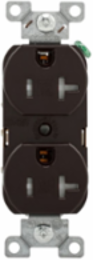 Duplex Receptacle, Commercial Spec Grade, Tamper Resistant, 20A, 125V, 5-20R, Brown