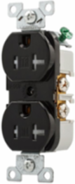 Duplex Receptacle, Commercial Spec Grade, Tamper Resistant, 20A, 125V, 5-20R, Black
