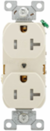 Duplex Receptacle, Commercial Spec Grade, Tamper Resistant, 20A, 125V, 5-20R, Light Almond