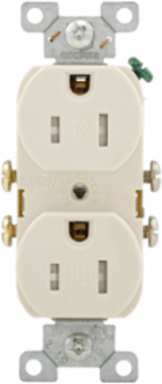 Duplex Receptacle, Tamper-Resistant, 15A, 125V, NEMA 5-15R, Light Almond