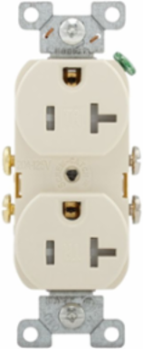 Duplex Receptacle, Tamper-Resistant, 20A, 125V, NEMA 5-20R, Light Almond (TRCR20LA)