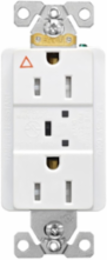 Surge Protection Receptacle, TVSS, Isolated Ground, 15A, 125V, NEMA 5-15R, Duplex, White