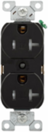 Duplex Receptacle, Commercial Spec Grade, Tamper/Weather Resistant, 15A, 125V, NEMA 5-15R, Brown