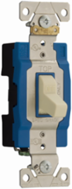Eaton Arrow Hart industrial grade toggle switch, #14-10 AWG, 30A, Flush mount, 120/277V, Back/side, Screw, Brown, Load type: Motor Control, Fan, LED, Incandescent, ELV, MLV, CFL, Flourescent, Halogen, 1-pole, 1-pole, Brass, Polycarbonate