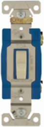 Eaton Arrow Hart industrial grade toggle switch, #14-10 AWG, 30A, Flush mount, 120/277V, Back/side, Screw, Brown, Load type: Motor Control, Fan, LED, Incandescent, ELV, MLV, CFL, Flourescent, Halogen, 1-pole, 1-pole, Brass, Polycarbonate