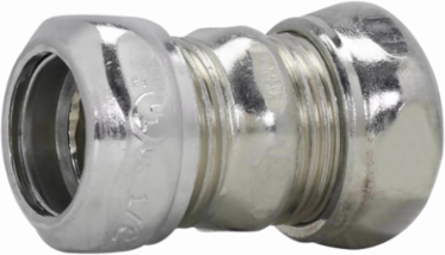 EMT Compression Coupling, 1/2 Inch, Zinc Plated Steel, Compression Type
