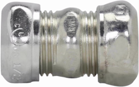 EMT Compression Coupling, 3/4 Inch, Zinc Plated Steel, 0.18 lb