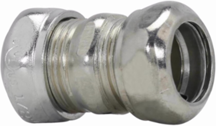 EMT Compression Coupling, 1 Inch, Zinc Plated Steel, Compression Type