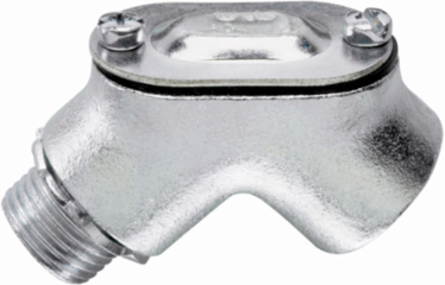 Gasketed Rigid Pull Elbow, Male-Female 90° Angle, 3/4 Inch, Malleable Iron