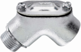 Gasketed Rigid Pull Elbow, Male-Female 90° Angle, 3/4 Inch, Malleable Iron