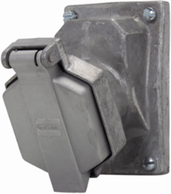 Arktite Receptacle, 7A/30A Amperage, 125-250 Vac/480 Vac Voltage, Brass Contacts