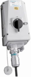 Arktite Interlocked Receptacle, 30A, 1 Inch, Fused, IP66, Brass Contacts, 250-600 Vac