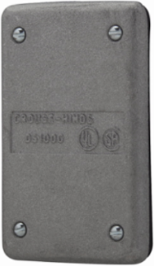 Blank Cover, Cast Aluminum, Single-Gang, 2.8 Inch x 4.32 Inch, Gasketed