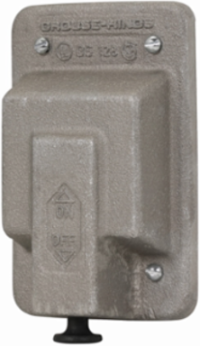 Raintight Snap Switch Cover, Cast Aluminum, Single-Gang, 6.13 Inch Height, Gasket