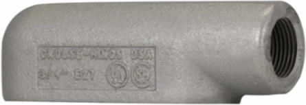 Condulet Form 7 Outlet Body, Feraloy Iron Alloy, E Shape, 1/2 Inch, 4.56 Inch Length
