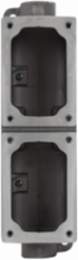 Modular Control Device Body, 2 Gangs, 4 Hubs, Copper-Free Aluminum, 3.5 Inch Width