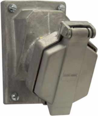 Ark-Gard Receptacle, 15A, 125 Vac, Copper-free Aluminum, Single-gang