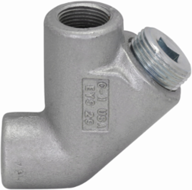 Elbow Seal Fitting, Ductile Iron, 3/4 Inch, Vertical Only, Hazardous Locations