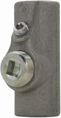 Female Expanded Fill Sealing Fitting, 1-1/2 Inch, Feraloy Iron Alloy, Vertical/Horizontal