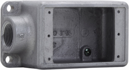 Deep Device Box, Single-gang, 1/2 Inch, Feraloy Iron Alloy, 5.16 Inch Depth