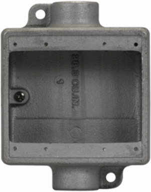 Condulet FS Device Box, 2-Gang Shallow, Copper-Free Aluminum, C Shape, 3/4 Inch