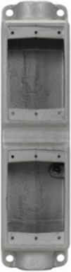 Condulet Device Box, Shallow, Feraloy Iron Alloy, Two-Gang, C Shape, 3/4 Inch
