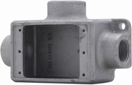Shallow Condulet Device Box, T Shape, 1 Inch, Feraloy Iron Alloy, 3.15 lb