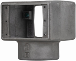 Receptacle Body, Double Face, Copper-Free Aluminum, 2 Inch Hub, 1.39 lb