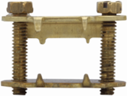Brass Strap Clamp, 1.87 Inch Length, 1.42 Inch Height, NEC/CEC Standards