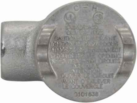 Condulet Outlet Box with Cover, 2 Inch Diameter, Feraloy Iron Alloy, 1/2 Inch Trade Size