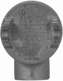 Conduit Outlet Box, 2" Opening, Feraloy Iron Alloy, B Shape, 1/2" Trade Size