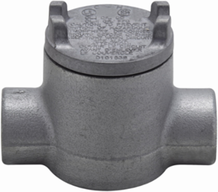 Conduit Outlet Box with Cover, 3" Opening, Feraloy Iron Alloy, 1/2" Trade Size