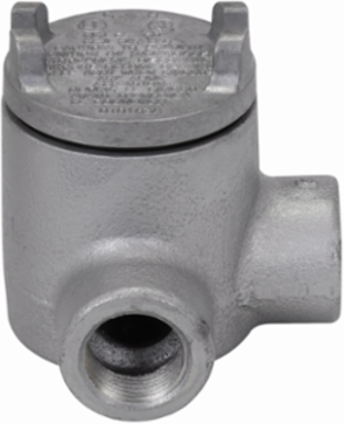 Condulet Outlet Box, 3 Inch Cover, Feraloy Iron Alloy, L Shape, 1/2 Inch