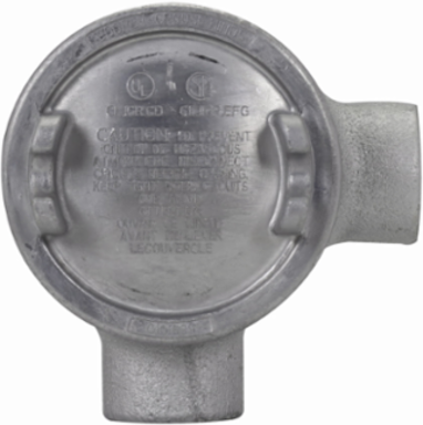 Condulet Outlet Box with Cover, 3 Inch Opening, Feraloy Iron Alloy, 1 Inch Trade Size