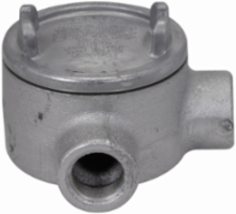 Condulet Outlet Box with Cover, 1-1/4 Inch Trade Size, Feraloy Iron Alloy, M Shape, 3-5/8 Inch Cover Opening Diameter