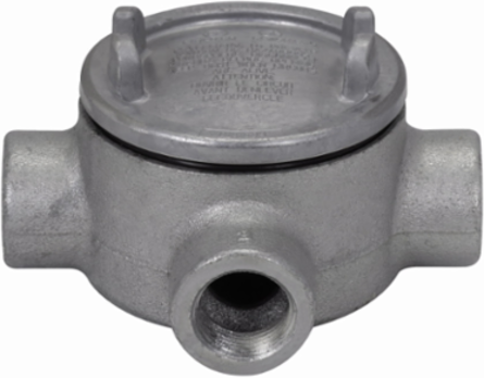 Condulet GUA Outlet Box with Cover, 3-5/8 Inch Opening, 1 Inch Trade Size, Feraloy Iron Alloy