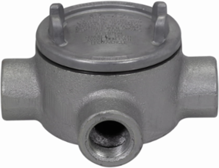 Conduit Outlet Box, 3 Inch Opening, Feraloy Iron Alloy, 1/2 Inch Trade Size