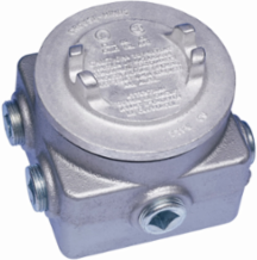 Junction Box, Feraloy Iron Alloy, 4 Hub (1 Inch), 3 Hub (3/4 Inch), 6.1 lb
