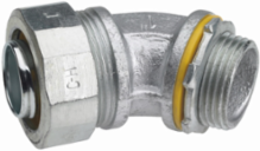 Liquidtight Connector, 45° Angle, FMC, 1-1/4 Inch, Malleable Iron, Class I Division 2