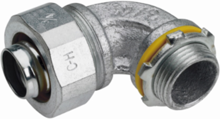 Liquidtight Connector 3/4 Inch 90° Angle Non-Insulated Malleable Iron