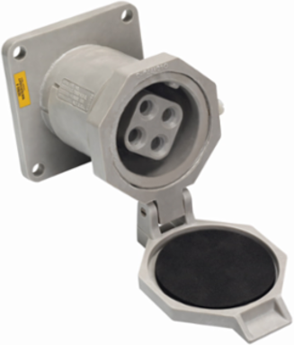 Arktite Receptacle 30A, 600 Vac/250 Vdc, Krydon, Snap-on Cap, 4X NEMA Rating
