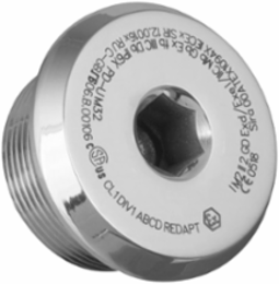 Dome Head PDU Stopping Plug, 27 MM Width, M20 Thread, 0.042 KG Weight