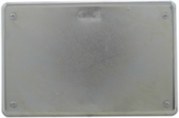 Three-Gang Blank Cover, Sheet Steel, Surface Mount, Gasket, 6.5 Inch Length