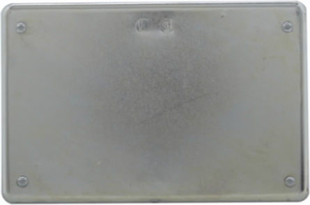 Three-Gang Blank Cover, Feraloy Iron Alloy, Flush Mount, Gasket, 1.52 lb