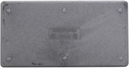 Four-Gang Blank Cover, Feraloy Iron Alloy, 8.65 Inch Length, Gasket