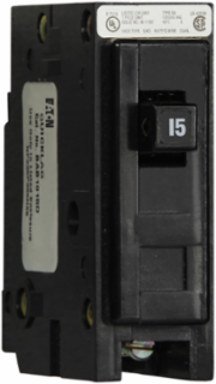 TYPE BAB BREAKER, 120/240 VAC MAX, 1 POLE, 15 AMP, 10KAIC
